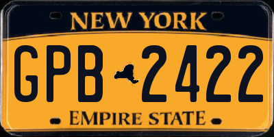 NY license plate GPB2422