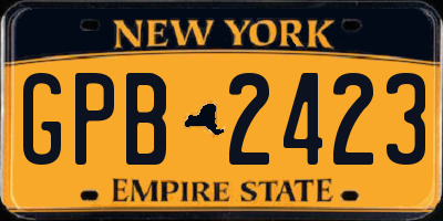 NY license plate GPB2423