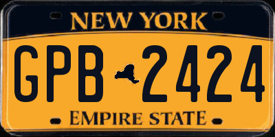 NY license plate GPB2424