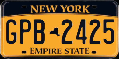 NY license plate GPB2425