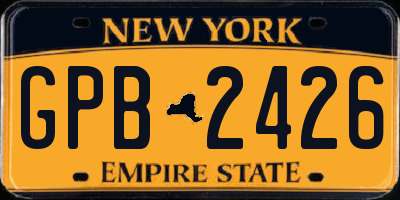 NY license plate GPB2426