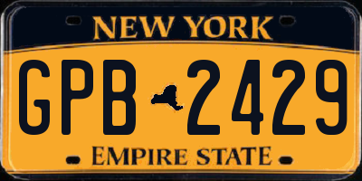 NY license plate GPB2429