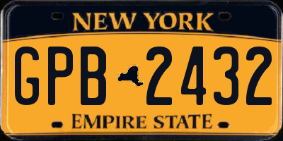 NY license plate GPB2432
