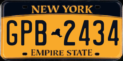 NY license plate GPB2434