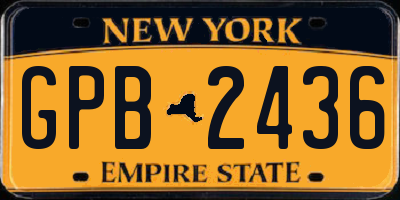 NY license plate GPB2436