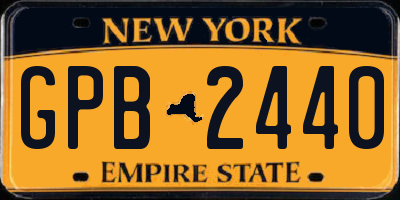 NY license plate GPB2440