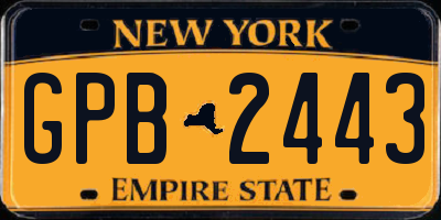 NY license plate GPB2443
