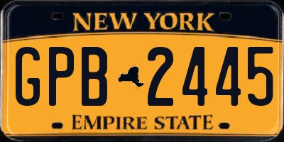 NY license plate GPB2445