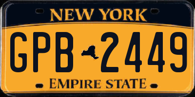 NY license plate GPB2449