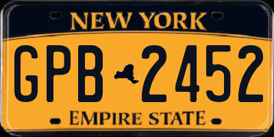 NY license plate GPB2452