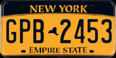 NY license plate GPB2453