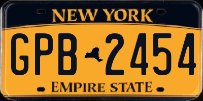 NY license plate GPB2454