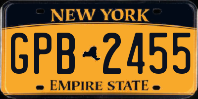 NY license plate GPB2455