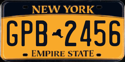 NY license plate GPB2456