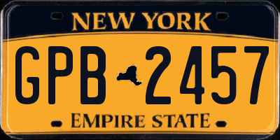 NY license plate GPB2457