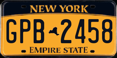 NY license plate GPB2458