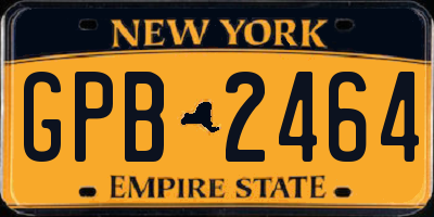 NY license plate GPB2464