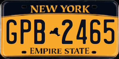 NY license plate GPB2465