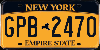 NY license plate GPB2470