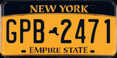 NY license plate GPB2471