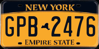 NY license plate GPB2476
