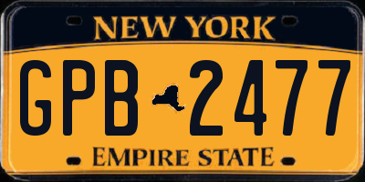 NY license plate GPB2477