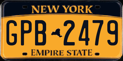 NY license plate GPB2479