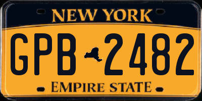 NY license plate GPB2482