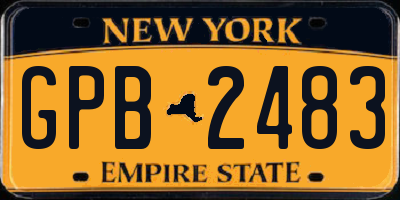 NY license plate GPB2483