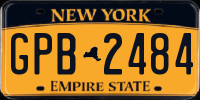 NY license plate GPB2484