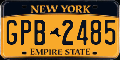 NY license plate GPB2485
