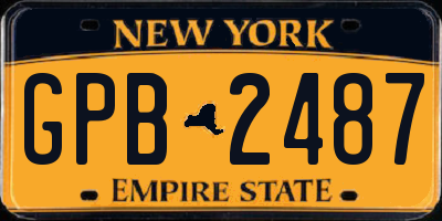 NY license plate GPB2487