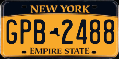 NY license plate GPB2488