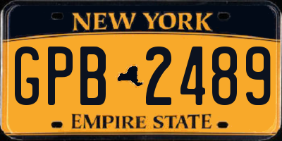 NY license plate GPB2489