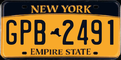 NY license plate GPB2491