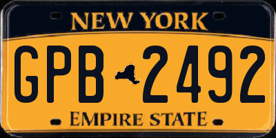 NY license plate GPB2492