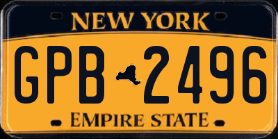 NY license plate GPB2496