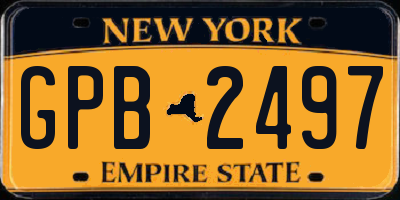 NY license plate GPB2497