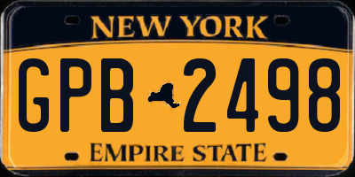 NY license plate GPB2498