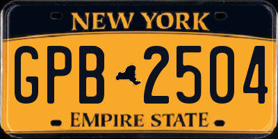 NY license plate GPB2504