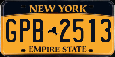 NY license plate GPB2513