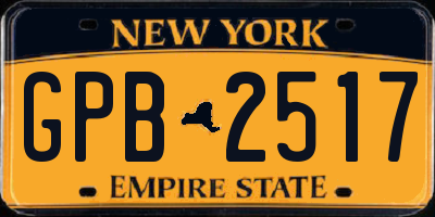 NY license plate GPB2517