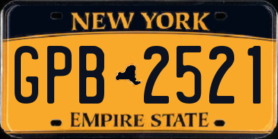 NY license plate GPB2521