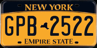 NY license plate GPB2522