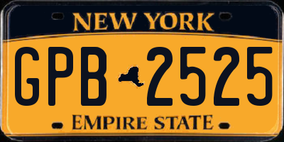 NY license plate GPB2525