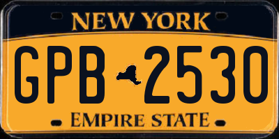 NY license plate GPB2530