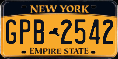 NY license plate GPB2542