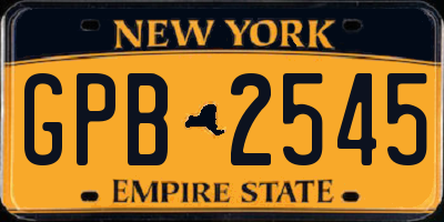 NY license plate GPB2545