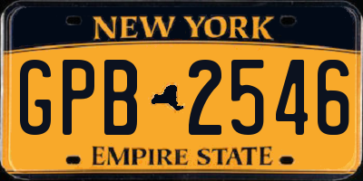 NY license plate GPB2546