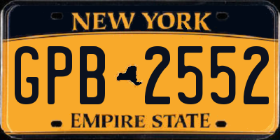 NY license plate GPB2552